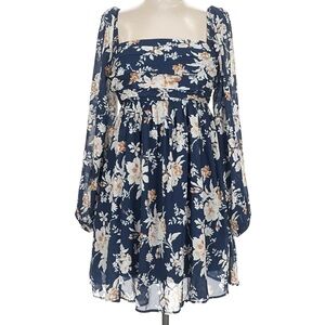 Abercrombie & Fitch Navy Floral Long Sleeve Dress